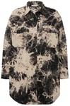 Studio Untold Femme Grandes Tailles Veste Chemisier# Oversize à Manches Longues et col Chemise, imprimé Batik, Unisexe Noir M 825047100-M