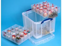 Really Useful 35 Litre Christmas Decoration Bauble Box with 2 Trays - New +24h