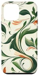 iPhone 12 mini Green Nature Plants White Backround Swirling Pattern Case