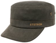 Stetson Herringbone Army Cap with Lining Mud-Black, 59/L