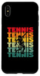 Coque pour iPhone XS Max Silhouette de tennis rétro vintage joueur entraîneur sportif amateur
