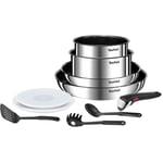 TEFAL INGENIO Emotion Batterie de cuisine 10 p, Induction, Acier inoxydable, ...