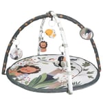 Mobiclinic® Kids, 2 en 1, Baby Gym + Tapis d’eveil bebé, Avec Musique, 5 Jouets Interactifs, 0-6 Mois, Développement Moteur, Dreamland, Pliable, Tapis Rembourré, 2 arches, Evolutif