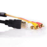 Hdmi Male To 3 Rca Video Audio Av 1.5m Cable Adapter For 1080p H