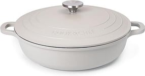 Casserole Dishes with Lid Oven Proof,3.9L Aluminium Stockpot, Grey - Nuovva