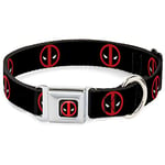 Buckle Down DPA Dead Pool Logo Collier pour Chien Noir/Rouge/Blanc