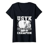 Womens Undisputed World Champion My Hero USY Funny V-Neck T-Shirt