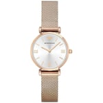 Emporio Armani Montre pour Femme, Mouvement à Deux Aiguilles, Boîtier en Acier Inoxydable Or Rose de 32 mm avec Bracelet en Acier Inoxydable, Ar1956