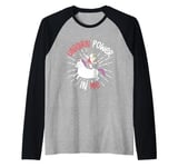 Unicorn rainbow - Unicorn power in me Raglan Baseball Tee