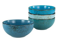 CreaTable, 23431, Serie Nature Collection Aqua, 4-teiliges Geschirrset, Müslischale, Buddhabowl aus Steinzeug