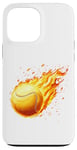 Coque pour iPhone 13 Pro Max brûlant balle de tennis feu joueur de tennis