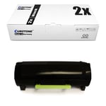 2x Toner for Lexmark MS 510 610 de dte dn dtn, 50F0UA0 Black