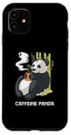 Coque pour iPhone 11 Ours en caféine panda amusant pour homme et femme