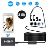 Lifcausal - 8mm Wireless Endoscope Camera IP68 Waterproof WiFi Inspection 2.0MP hd 8 led Semi-Rigid Cable Borescope for iPhones iPads Android Devices