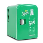 Coca Cola Sprite Mini Fridge For Bedrooms 4L Small Fridge 6 Can Table Top Fridge Quiet Mini Fridges For Skincare Food Drinks Kids Home Car & Travel 12v Portable Cooler Warmer Refrigerator, Green