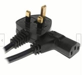 Right Angled Long 3 Pin Power Cable Lead For Samsung LCD TV -2M