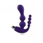 Vibromasseur en silicone double faute vaginale anale petit gode à billes douces