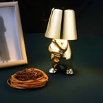 (New (Gold) Mr-Why) Creative Little Gold Man Bedside Living Room Decorative T