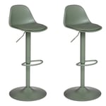 Lot de 2 Chaises de Bar Design "Aiko" 82-103cm Kaki