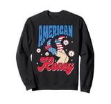 American Honey Boots USA Flag 4th Of July Patriotic Cowgirl Sweatshirt