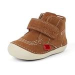 Kickers Unisex Baby Softer Hi Boots | Soft Sole | Easy Fasten | Comfortable | Cushioned, Tan, 4.5 UK Child