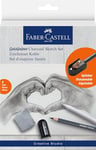 Faber-Castell Goldfaber Charcoal 114006 Drawing Set 8 Pieces Including Charcoal Pencils, Sharpener, Paper Wiper and Erase