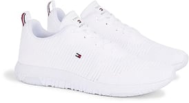 Tommy Hilfiger Baskets De Running Homme Corporate Knit Rib Runner Chaussures De Sport, Blanc (White), 46 EU