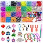 DIY Gummibandsset, 1500 Färgglada Gummiband Startset Låda Med Vävstol För Armband, Färgglad Startlåda, Bands Set För Hantverk, Barnleksaker