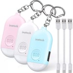 Einemgeld - Alarme de Poche Anti Agression Rechargeable Porte-clés Sécurité Alarme Auto-Défense avec Lumière led pour Femmes, Hommes, Enfants et