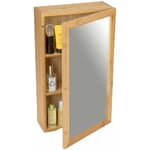 Wenko - Armoire de salle de bain avec miroir, 35 x 60 cm, bambou