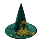 Halloween grön häxhatt ， magic cosplayhatt ，Trollkarlen från Oz tecknad häxhatt green one size fits all