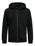 Jack and Jones Men Zip Hoodie Black S