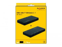 Delock HDMI / USB-C KVM Switch 4K 60 Hz with USB 2.0 - KVM / lyd / USB-svitsj