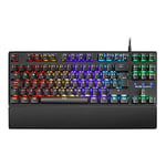 Mars Gaming MKXTKLBES, Clavier Mécanique Ultra-compact TKL RGB, Repose-poignet, Switch OUTEMU SQ Blue, Langue Espagnole