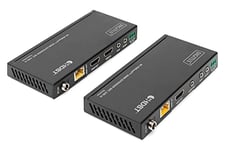 DIGITUS DS-55508 Extender HDMI (HDBaseT) - UHD 4K/60 Hz - 120 m Via câble LAN (HDBaseT 100 m) - Kit : émetteur & récepteur - Sortie de Boucle, Infrarouge IR, Audio - HDCP 2.2/1.4 & HDBaseT 1.0