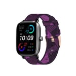 Chofit Strap Compatible with Amazfit GTS 2 Mini Strap, Lightweight Stripe Nylon Fabric Woven Bands Replacement Wristband Band for GTS 2 Mini/GTS 2e/GTS 2/GTR 42mm/Bip Series Smart Watch (Purple)