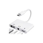 Lablanc - Adaptateur usb c Jack 3,5 mm avec Charge Rapide Adaptateur de otg, Audio Ecouteur Splitter de Type c vers Aux (Blanc)