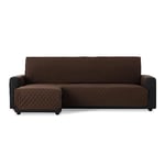 MAXIFUNDAS | Padded Left Arm Chaise Longue Sofa Cover 280 cm - Brown Extra Soft Sofa Cover - Sofa Cover with Back Ties - Chaise Longue Protector Sofa Cover Model MAUI