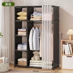 Litzee - Kit dressing-Kit dressing de Rangement 160x103x42 cm en noir Penderie Garde-Robe