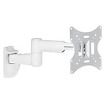 ProperAV White TV Wall Bracket for 23'' 24'' 28'' 32'' 37'' 40'' 42'' 43'' Tilt 20° VESA Max 200x200