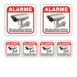 Surveillance Video Alarme maison - Lot de 6 :  dim. 100x100mm (x2) + dim. 50x50mm (x4) - Anti UV - garantie 5 ans - SDRBca