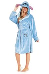 Disney Robe de Chambre Femme en Polaire Stitch (M, Bleu)