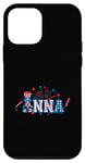 Coque pour iPhone 12 mini Anna Nom personnalisé 4 juillet USA Party