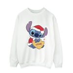 Disney Mens Lilo And Stitch Christmas Love Biscuit Sweatshirt X White XL