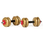 York 12kg Gold Adjustable Vinyl Spinlock Dumbbell Set