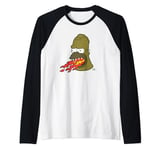 The Simpsons Treehouse of Horror Fire Breathing Homerzilla Raglan Baseball Tee