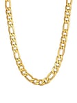 Bandmax Chaîne Plaquée Or Longue 61cm Collier Homme Figaro Maille Grosse 9mm Rapper Chain