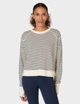 After Class Crop Sweatshirt - Lily White Stripe - S