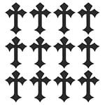 MABAHON 12PCS Cross Black Cross Patch,Iron on Patches for Clothing,Patch Sticker,Patches for Clothing,Embroidered Cloth Patch, Ironed Applique Patch for DIY Jeans,Jackets,Clothes,Bags,Hats