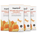 Dragonfly Golden Balance Turmeric Tea | Pack of 4 x 20 Organic Tea Bags (80 Teabags) | Herbal Tea Bags | Turmeric Tea Bags | Detox Tea Bags | Immune Support | Caffeine-Free Tea | Compostable